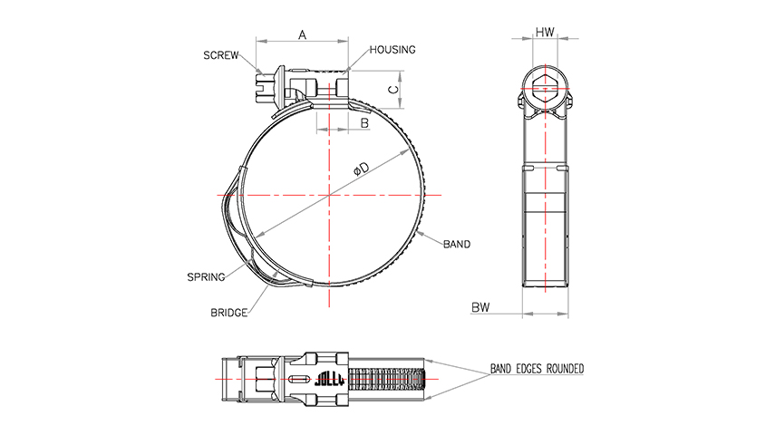 One Way Serrated Spring Inser Clamp (SFS)