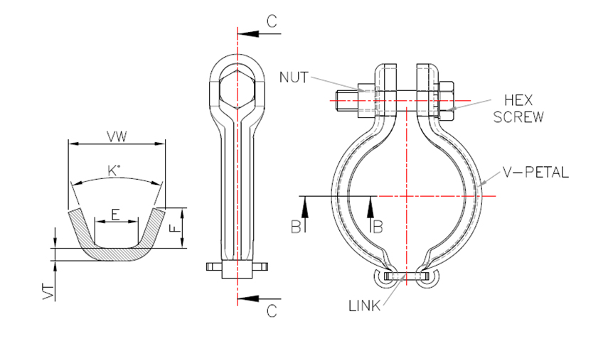 V-Clamp with Connecting Link (VCL)