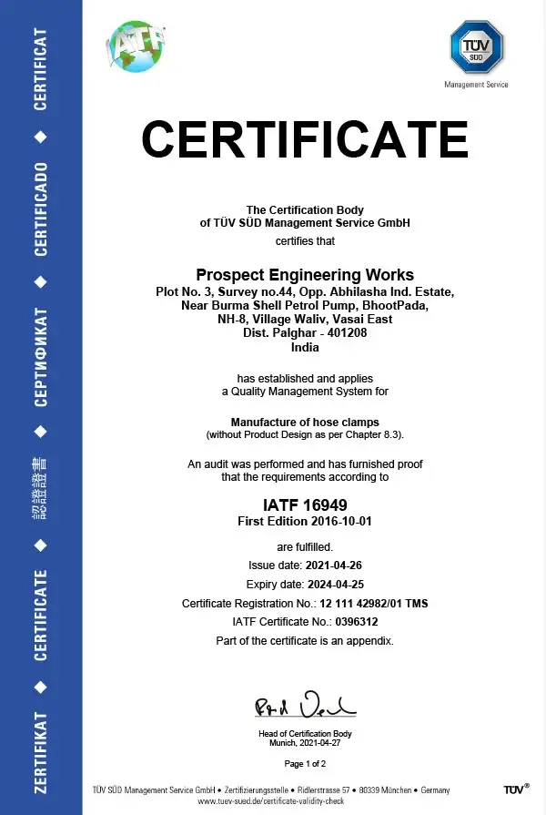 IATF certificate 16949
