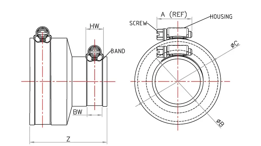 Diagram of Reducer Flexible Coupling