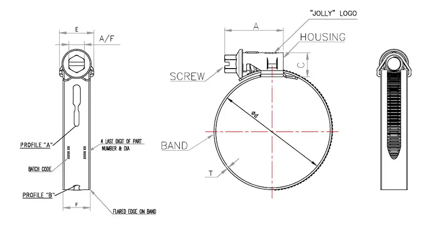 Diagram of Special Pierced Serrate Clamp